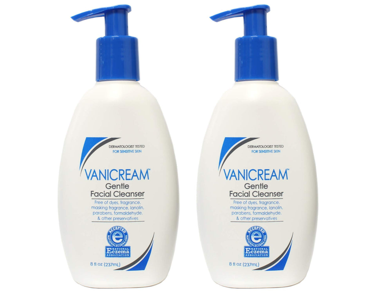 Vanicream Gentle Facial Cleanser bottle front for sensitive skin, fragrance-free daily cleanse