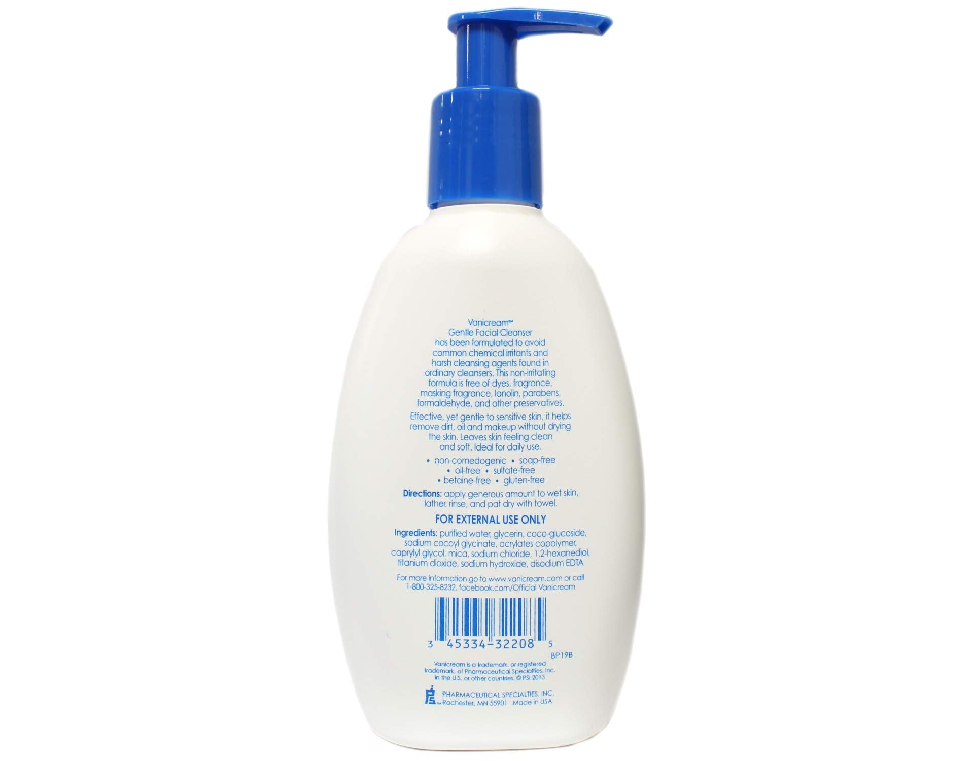 Vanicream Gentle Facial Cleanser foaming lather for gentle daily use