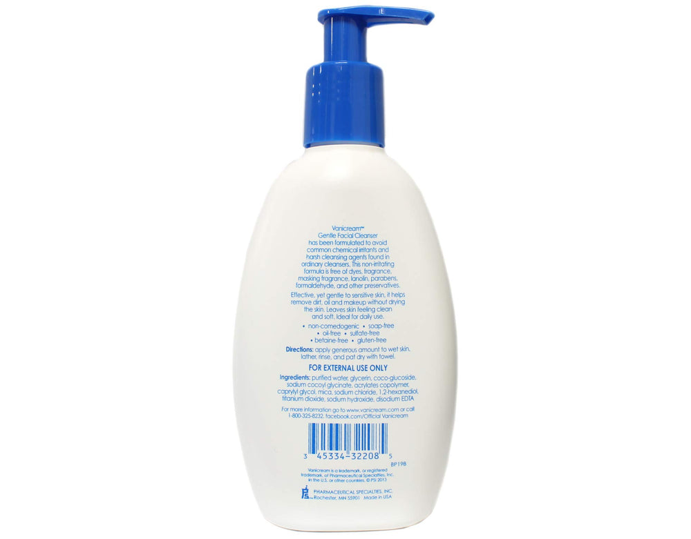 Vanicream Gentle Facial Cleanser foaming lather for gentle daily use