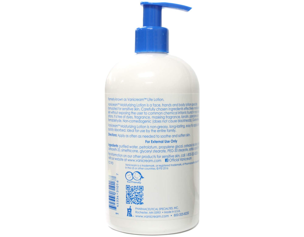 Vanicream Moisturizing Lotion being applied to hands for gentle daily hydration