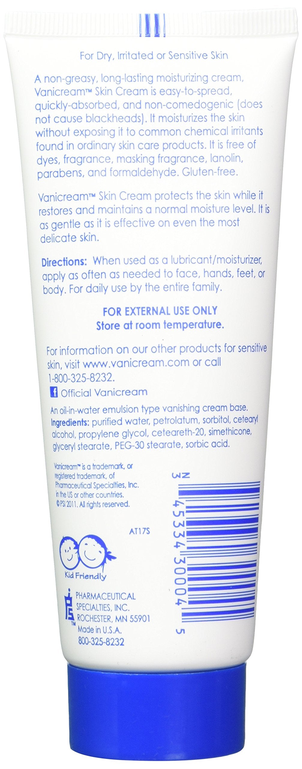 Vanicream Moisturizing Skin Cream pump-dispensed bottle demonstrates non-greasy, quick-absorbing texture.