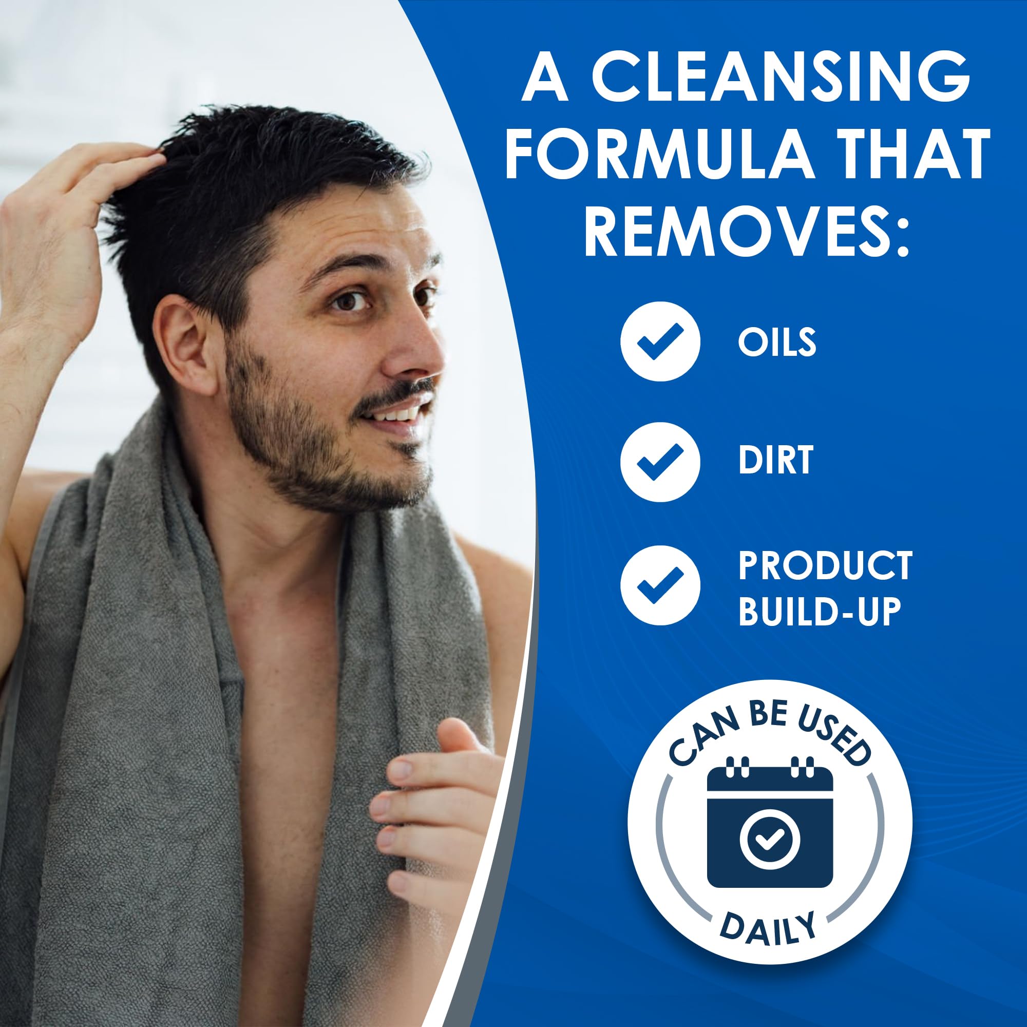 Vanicream scalp application with hands, showing targeted gentle cleansing