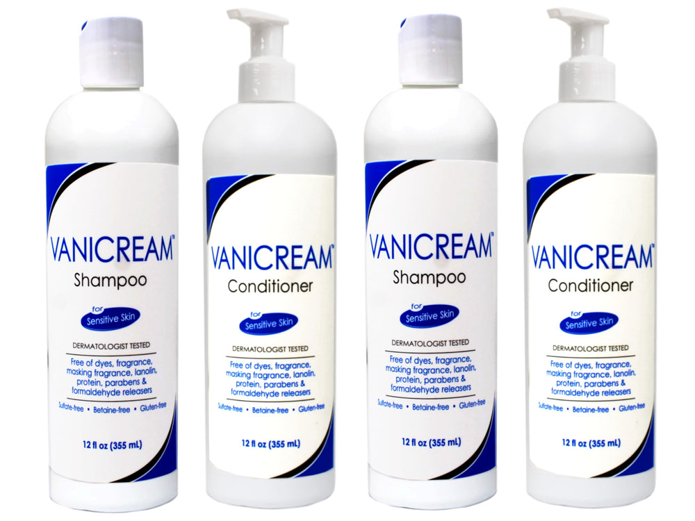 Vanicream shampoo set bottles front showcasing gentle care for sensitive skin.