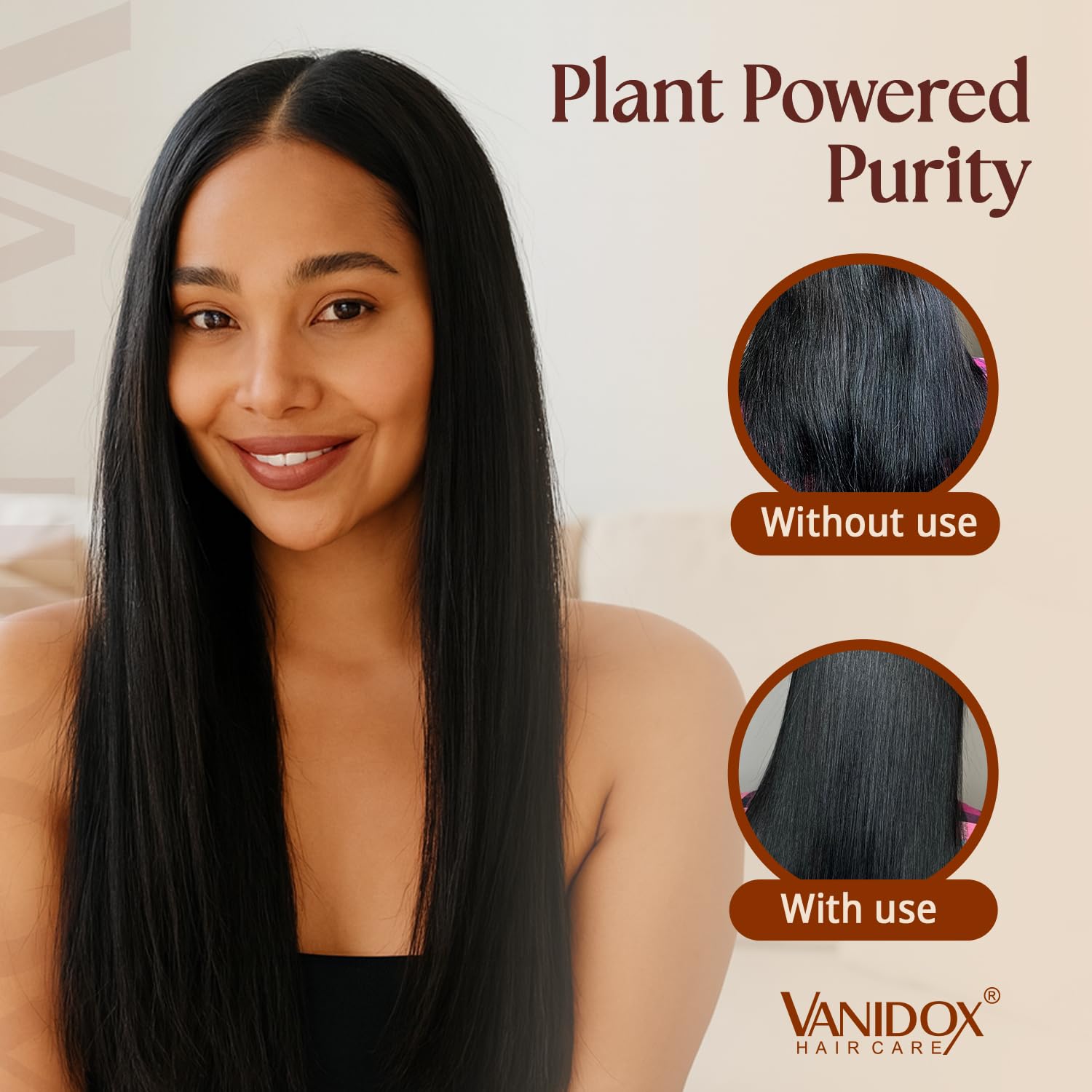 VANIDOX Batana Oil hair frizz-control shine closeup