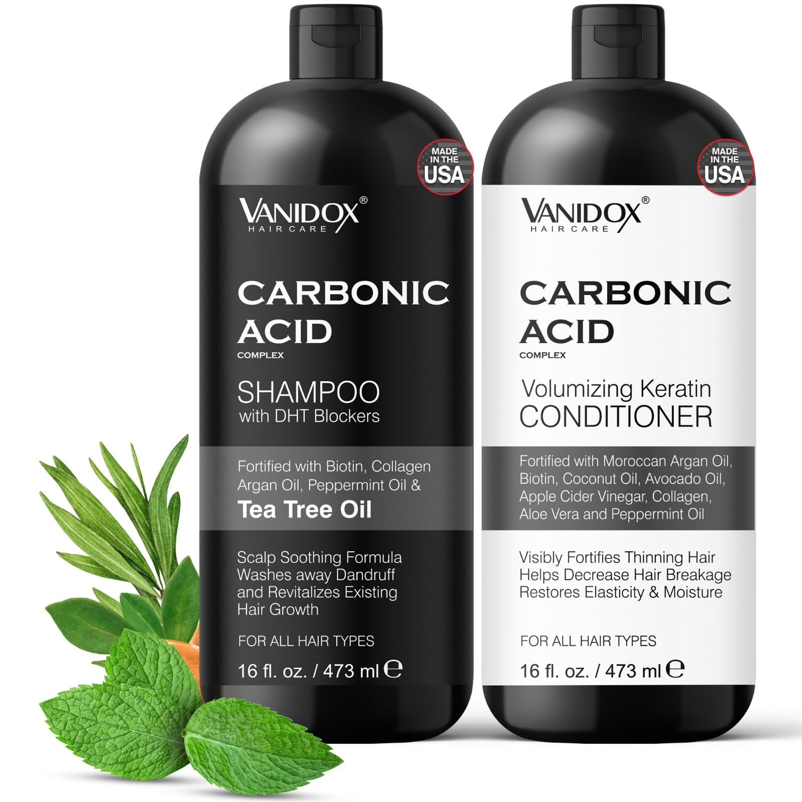 VANIDOX carbonic shampoo bottle pour for a refreshing cleanse and scalp refreshment.