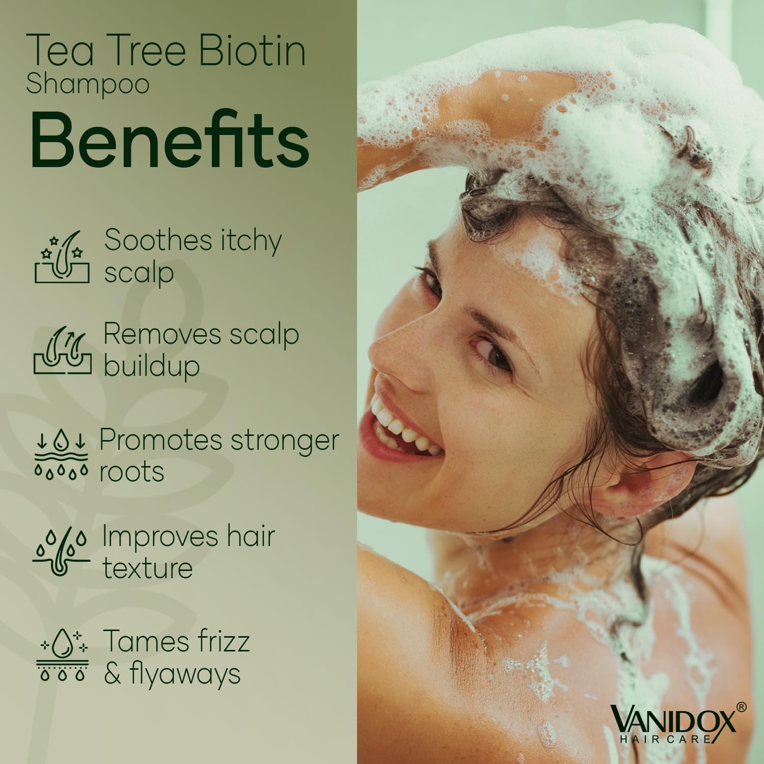 VANIDOX DHT blockers graphic emphasizes scalp-friendly formula for thinning concerns.
