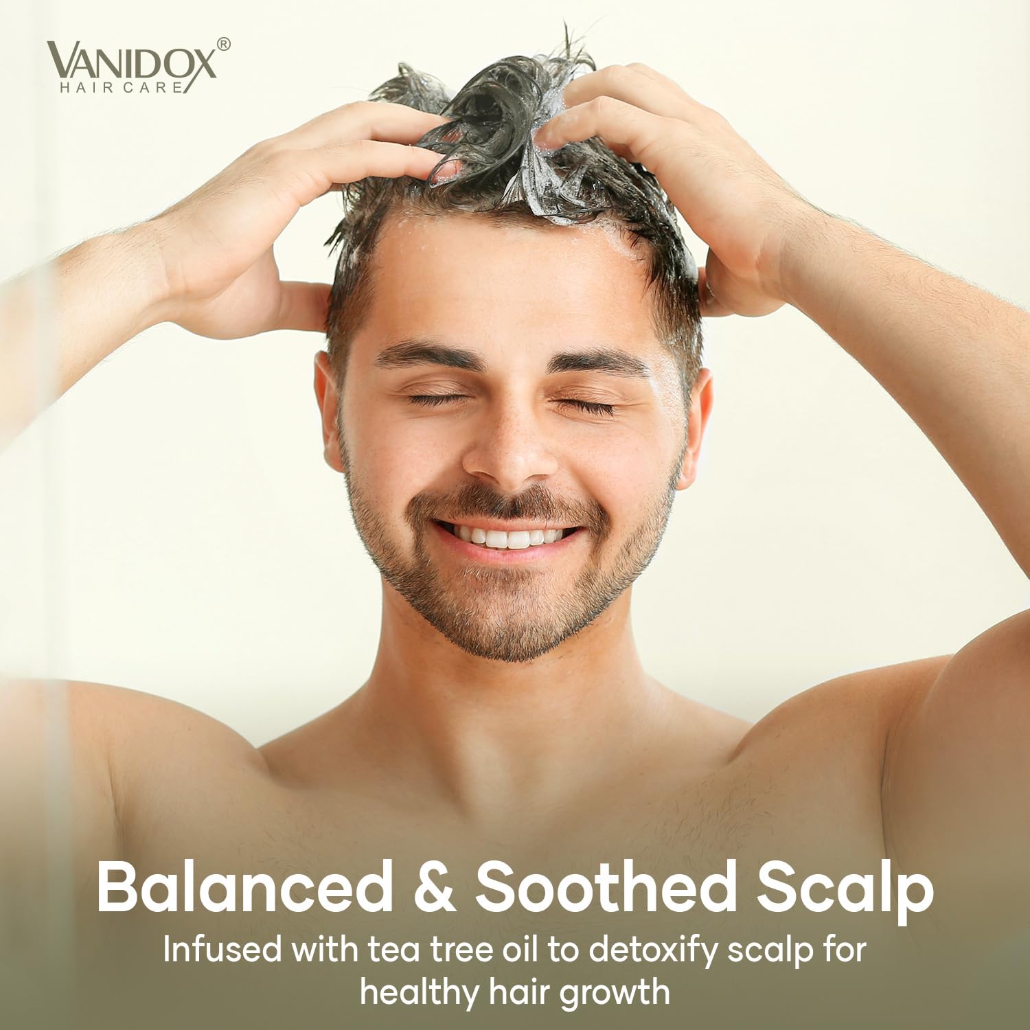 VANIDOX hair appearance thickening shot suggesting fuller-looking strands.