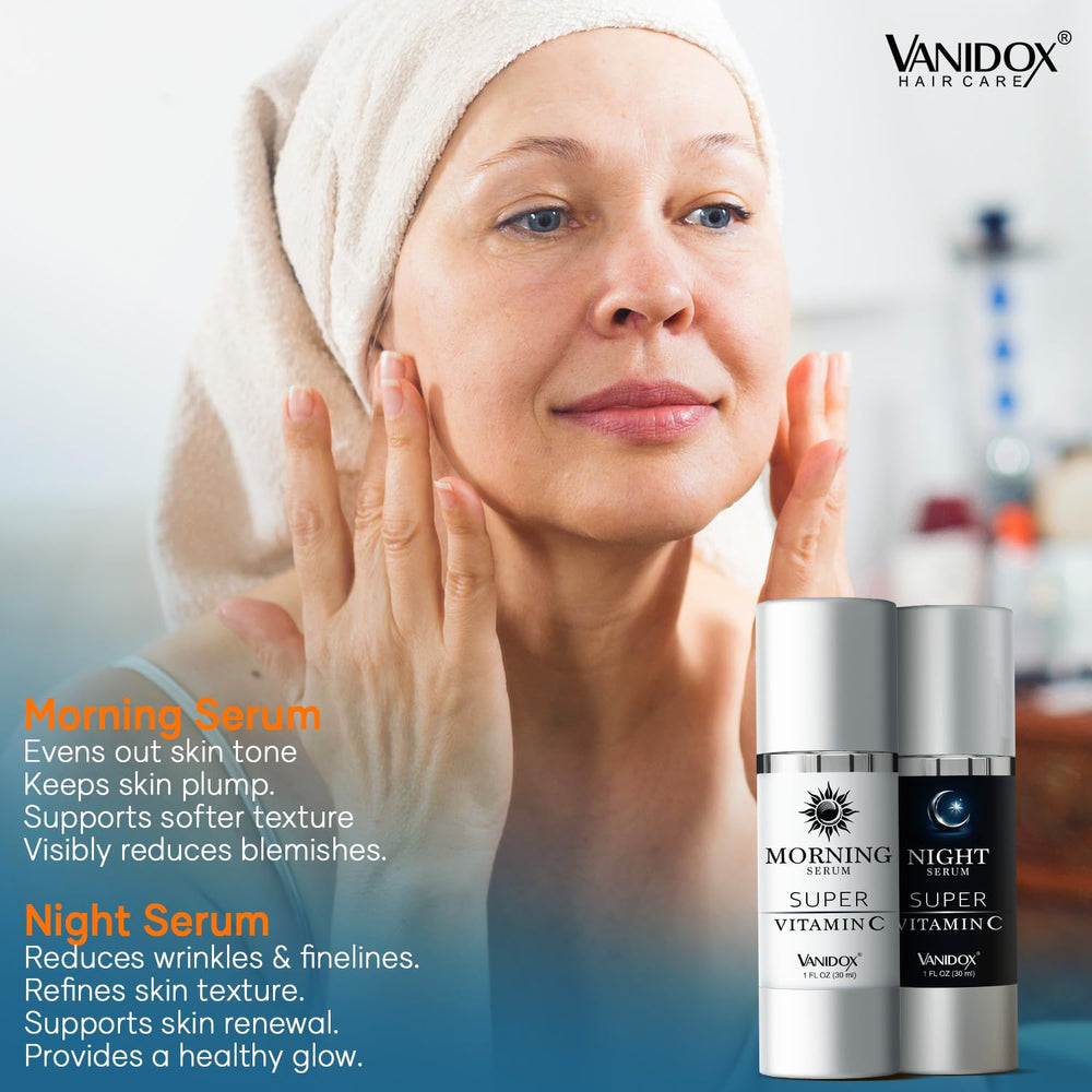 VANIDOX night serum setup highlights repair and renewal steps