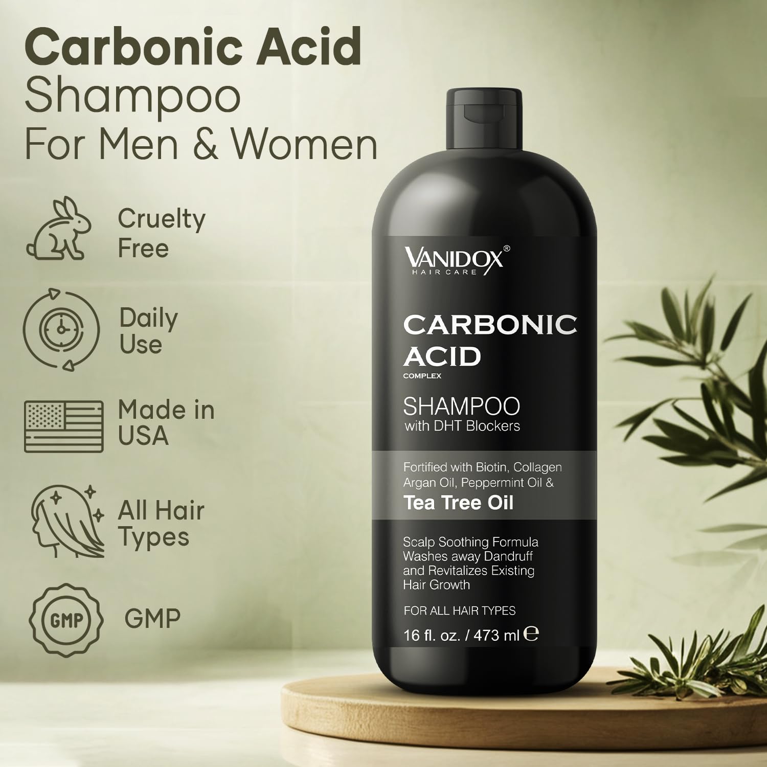 VANIDOX shampoo foamy lather during application demonstrates cleansing and scalp care.