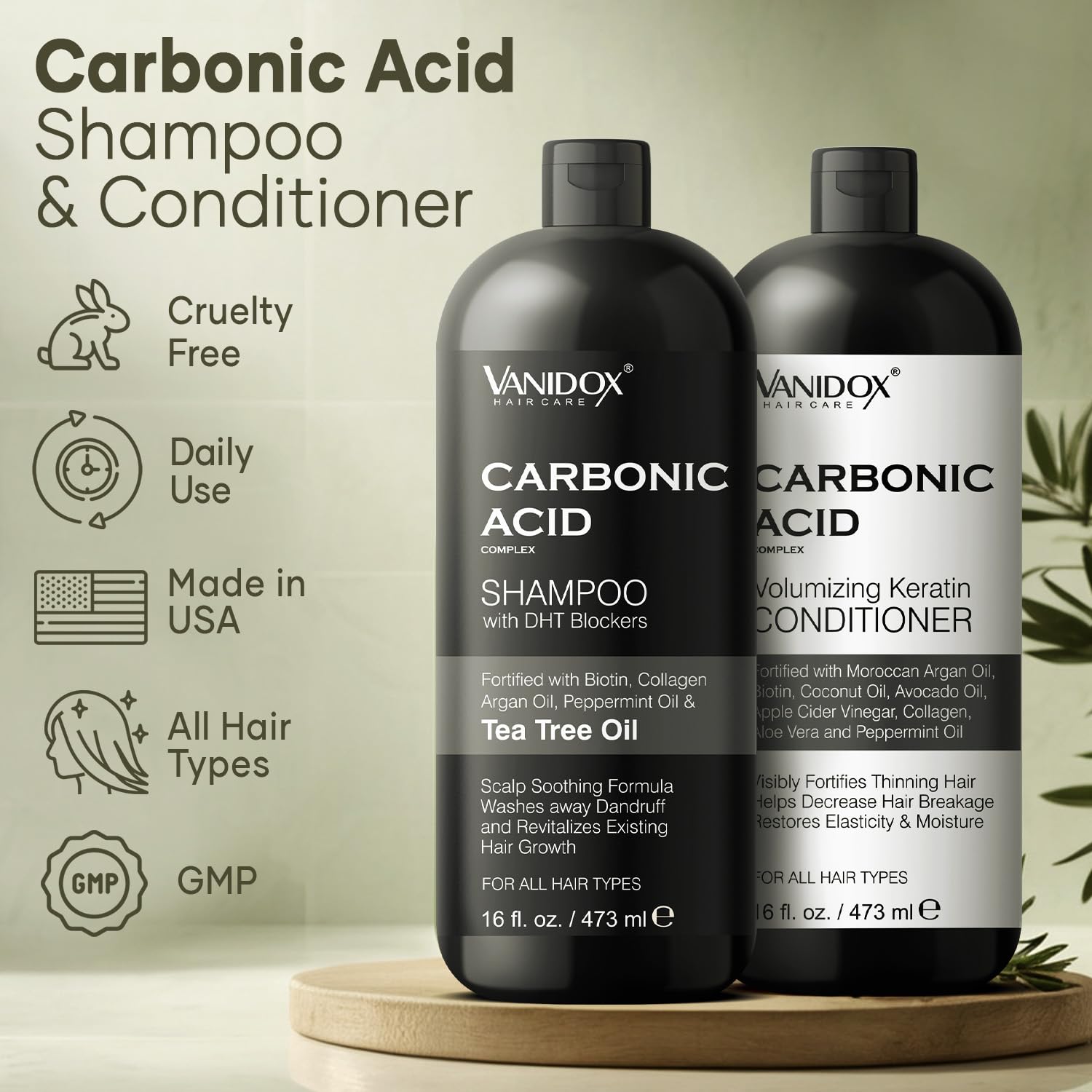 VANIDOX shampoo lather closeup highlighting rich foam for gentle cleansing.