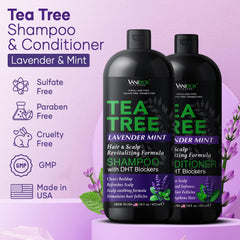 Vanidox Tea Tree Conditioner bottle provides moisturizing protection and smoother hair.