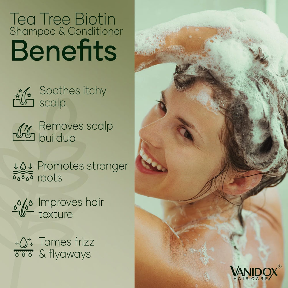 VANIDOX tea tree shampoo foamy lather with cooling aroma