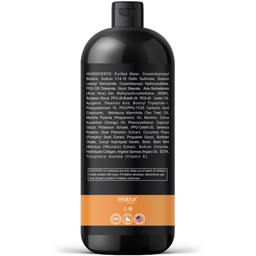 VANIDOX USA-ethically-sourced-label signals clean, cruelty-free hair care.