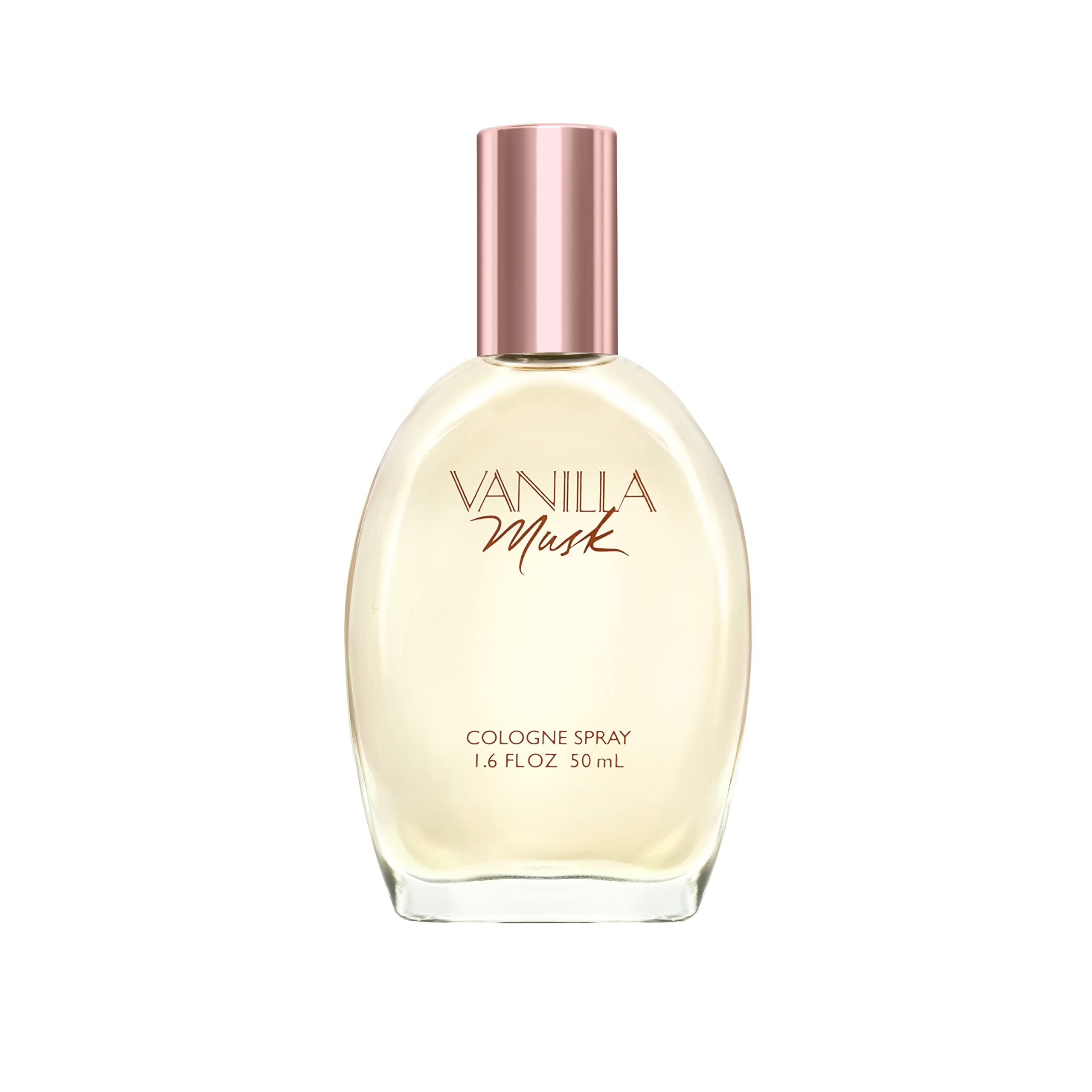 Vanilla Musk Cologne Spray bottle close-up, compact for on-the-go fragrance application.