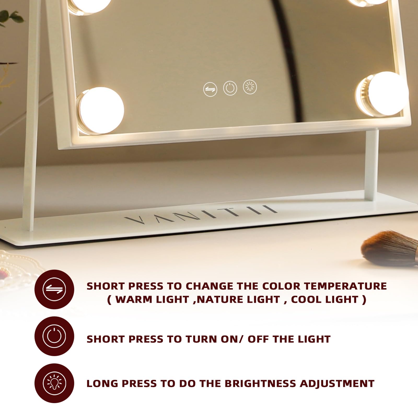 VANITII Global smart touch control with memory function for convenient use