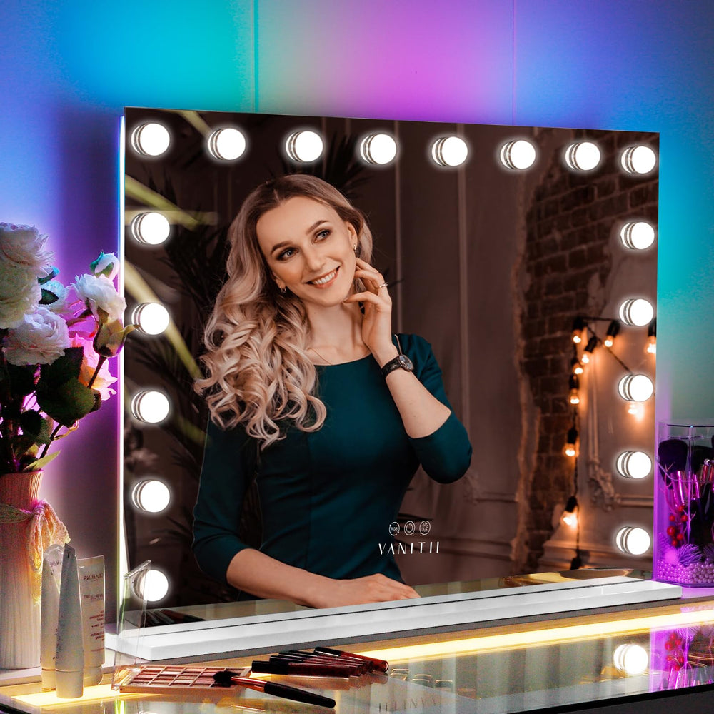 VANITII GLOBAL vanity mirror illuminated makeup application with adjustable brightness