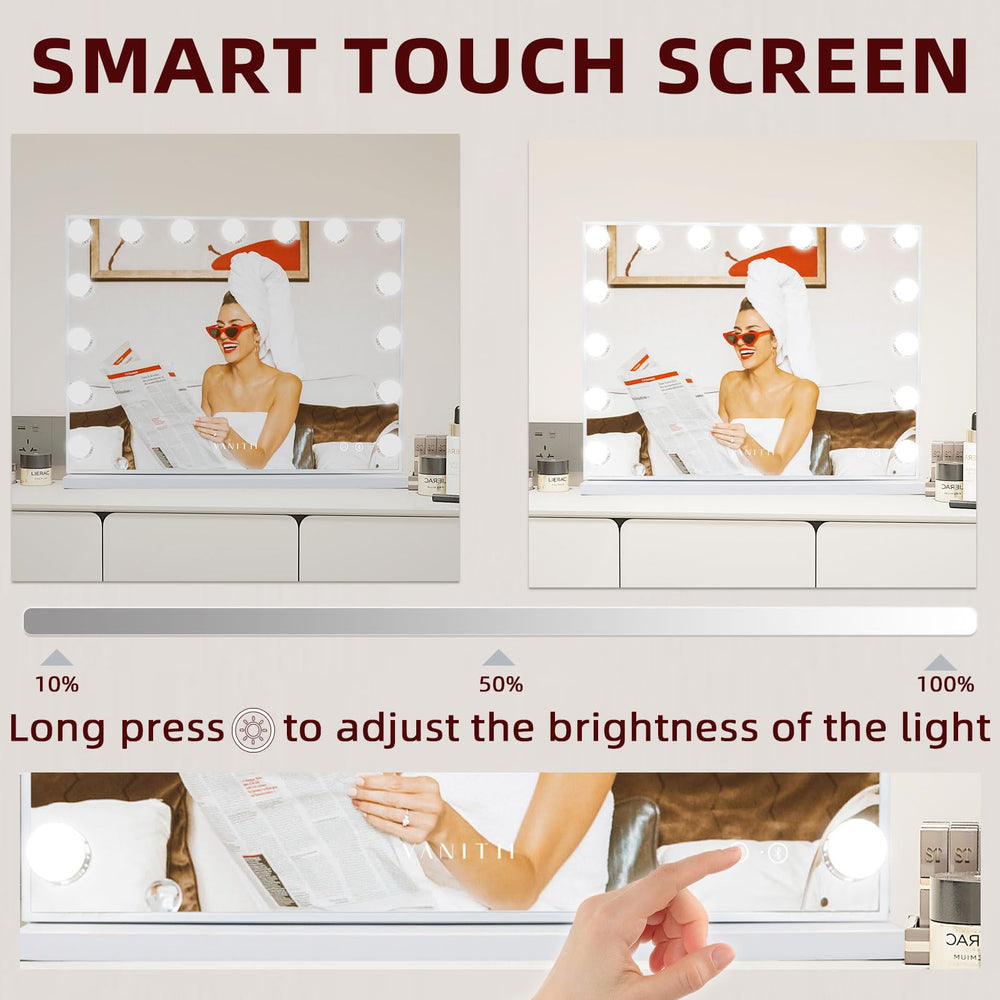 VANITII GLOBAL vanity mirror USB port for convenient device charging.