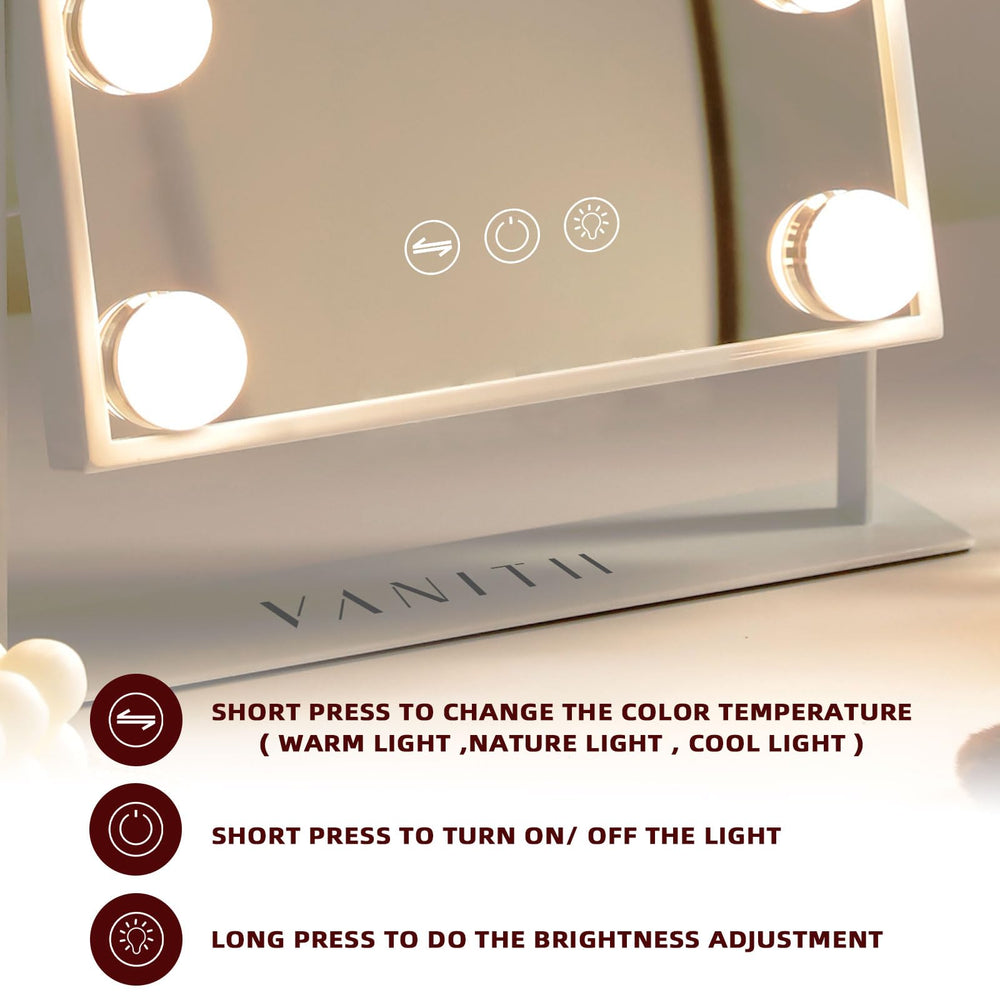 VANITII vanity mirror 360-degree rotation for flexible makeup angles