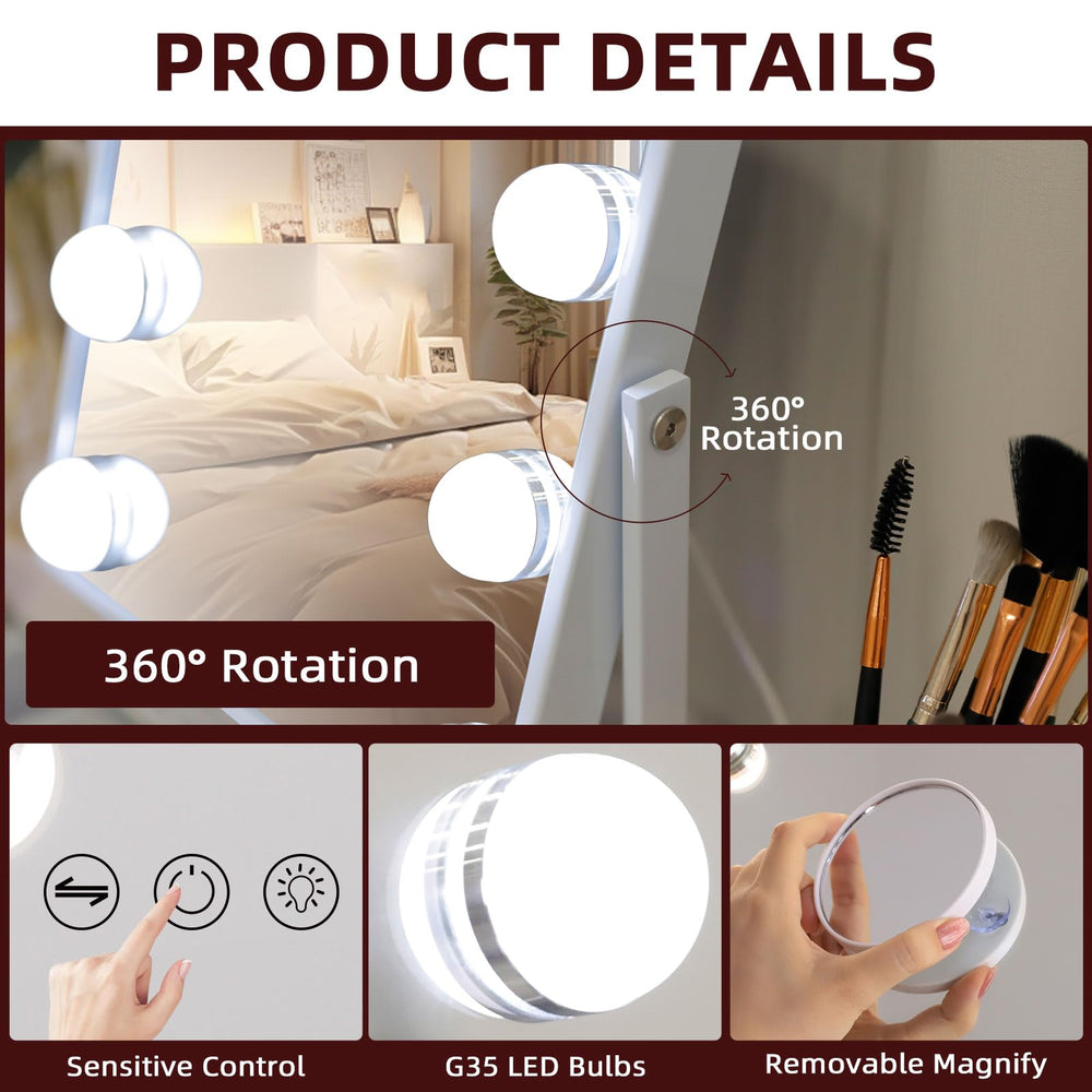 VANITII vanity mirror smart touch control panel enables quick brightness changes