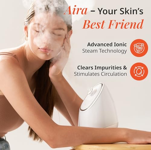 Vanity Planet Aira ionic facial steamer beige nozzle adjustment for personalized steam flow