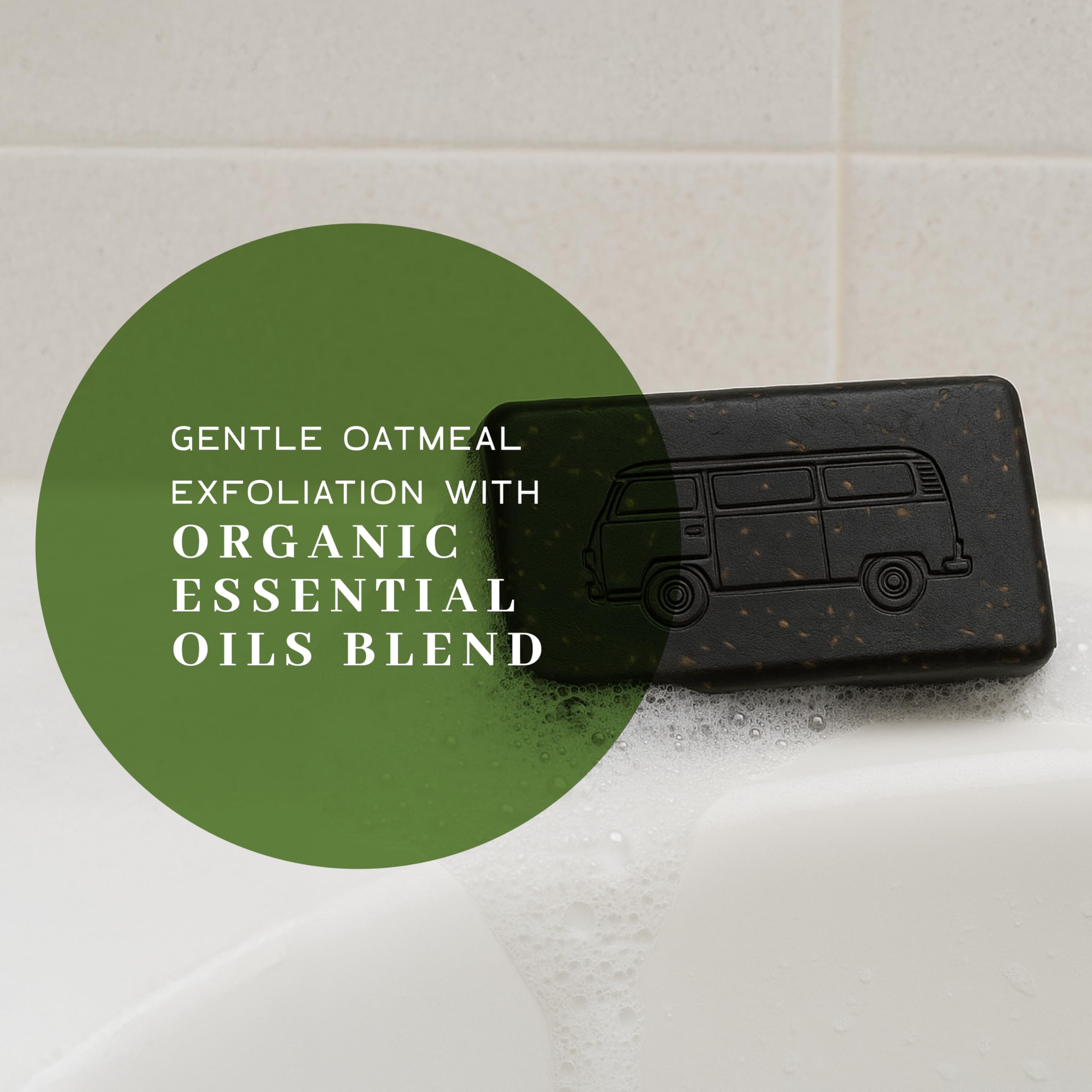 VanMan Tallow & Pine Tar Soap Bar frankincense orange oils provide grounding fragrance