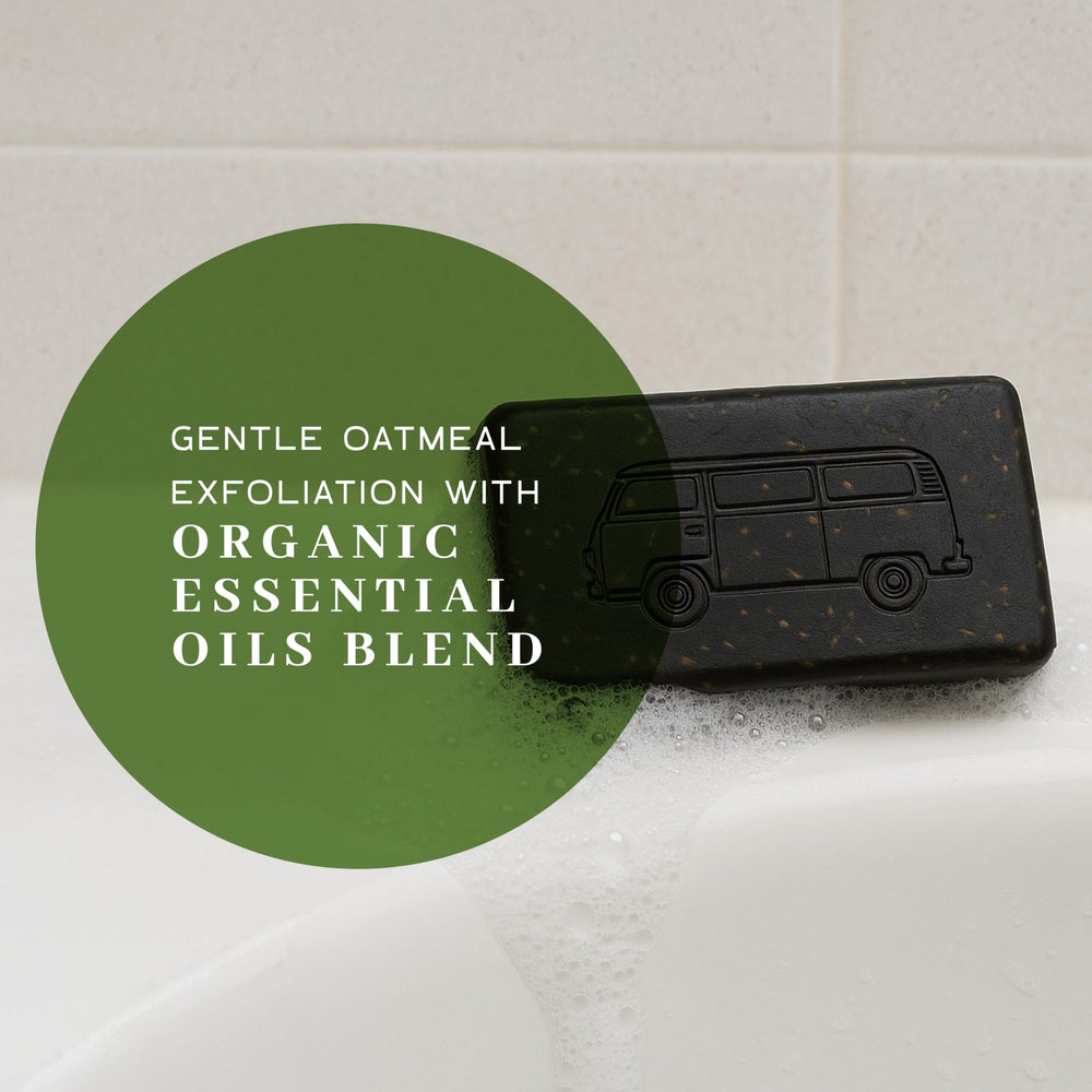 VanMan Tallow & Pine Tar Soap Bar frankincense orange oils provide grounding fragrance