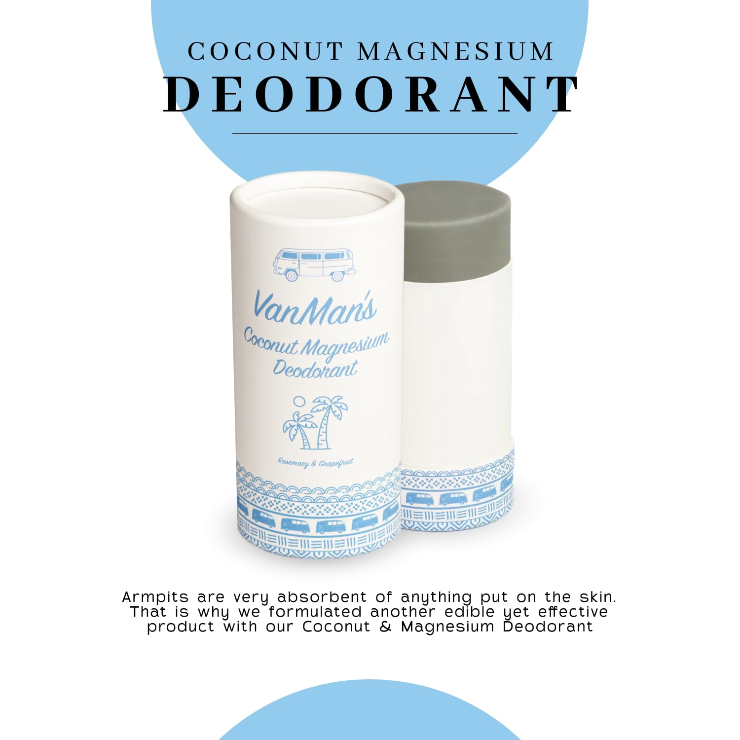 Vanman’s coconut oil and beeswax nourish delicate underarm skin.