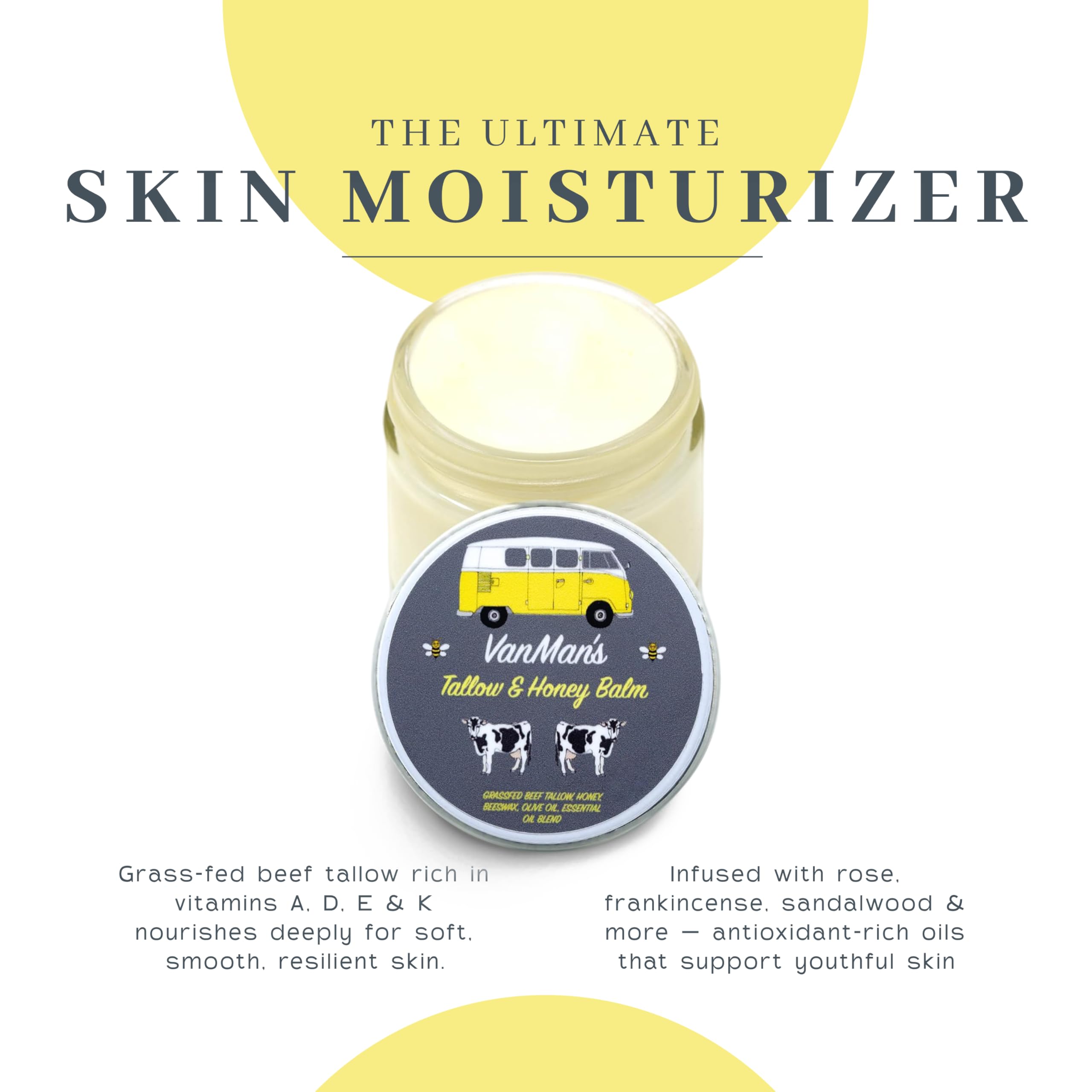 Vanman's Organic honey beeswax blend nourishes and protects skin