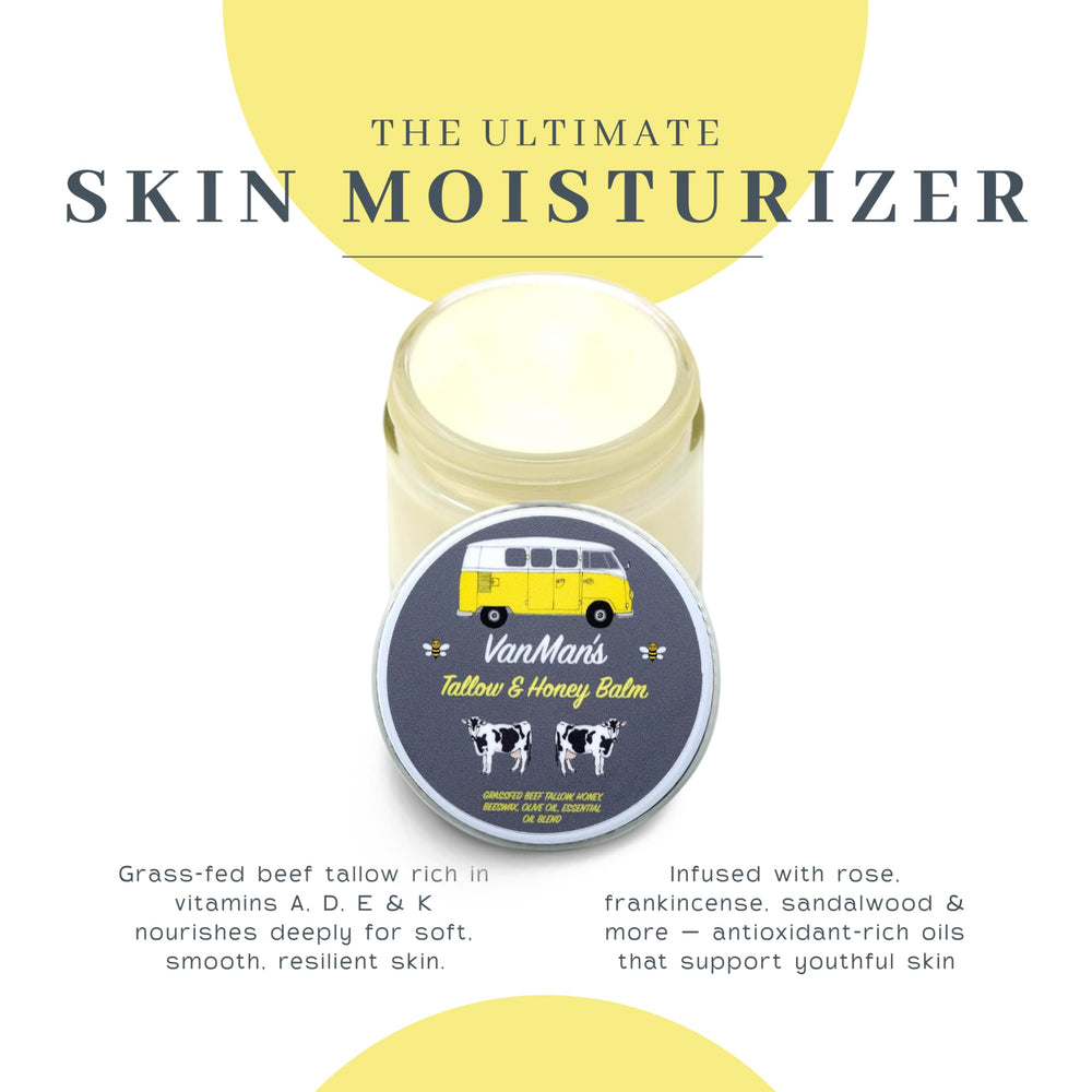 Vanman's Organic honey beeswax blend nourishes and protects skin