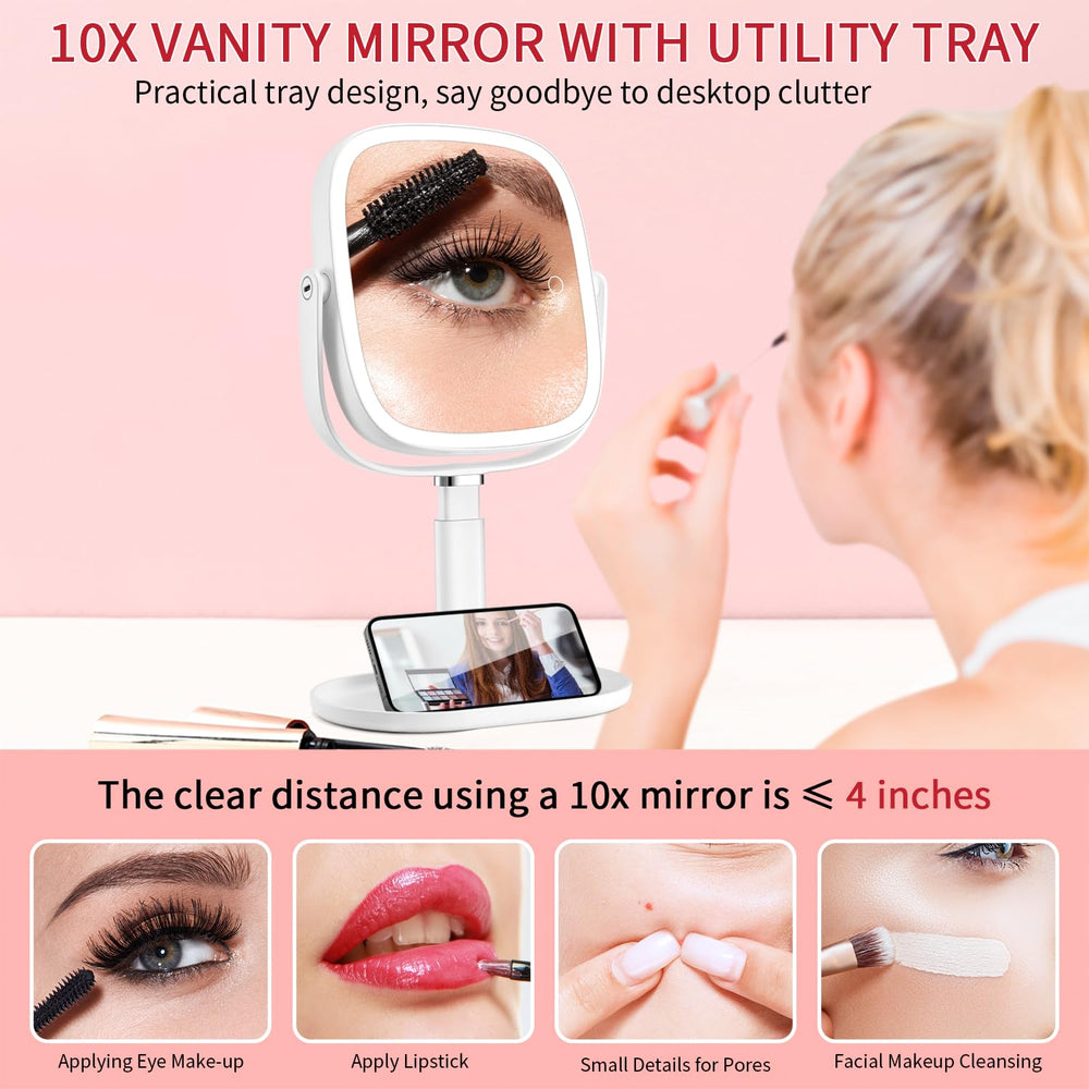 Vanmirr lighted makeup mirror height-adjustable design fits various vanities.