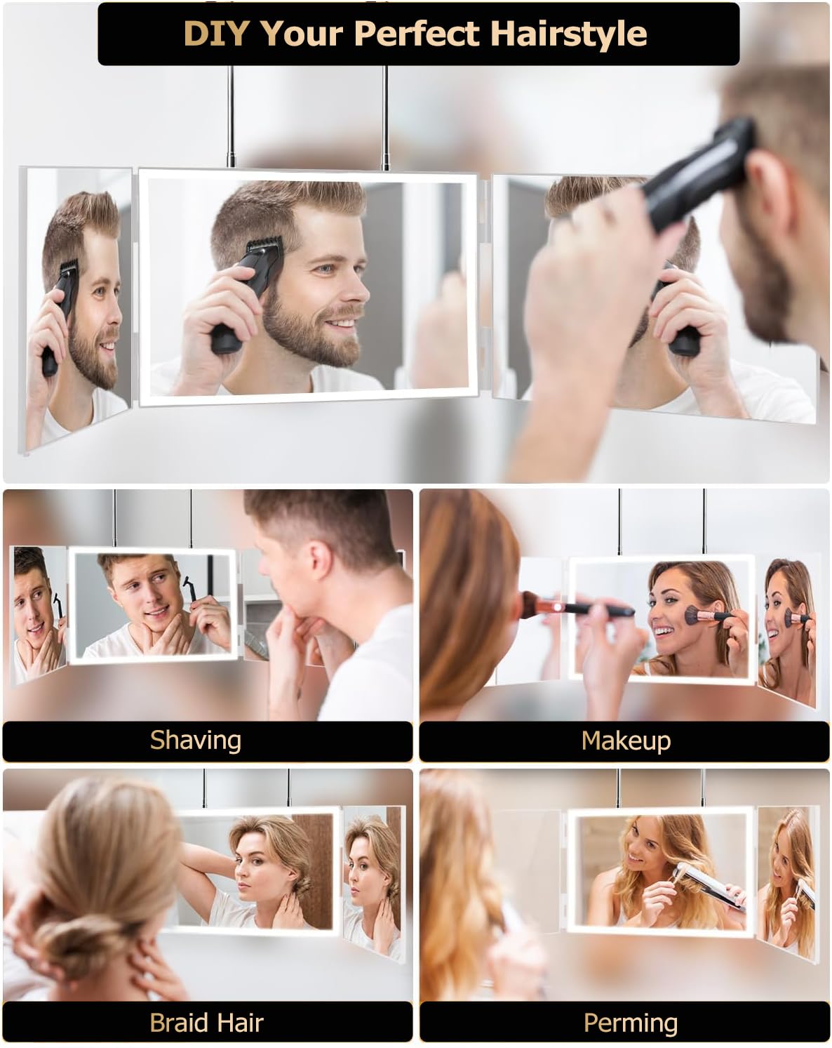 Vanmirr glass and ABS build delivering clear reflection for dyeing and styling routines.