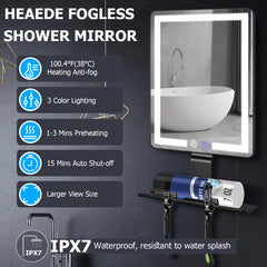 Vanmirr 12.5x8 inch mirror large reflective surface for easy shaving