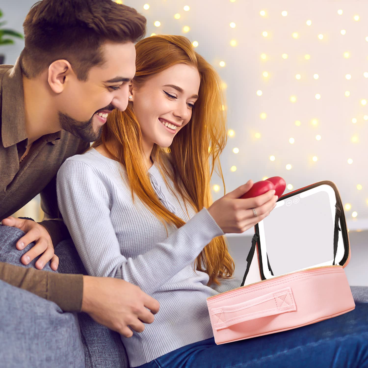 VANMRIOR LED light makeup case shows white, yellow, and mixed colors for precise application