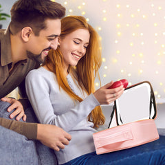 VANMRIOR LED light makeup case shows white, yellow, and mixed colors for precise application