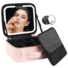 VANMRIOR travel makeup bag with built-in mirror for on-the-go touch-ups