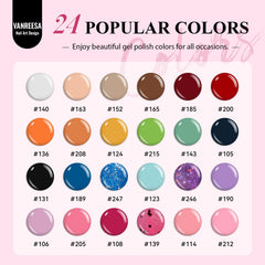VANREESA 24 gel bottles color palette enables versatile looks for any occasion.