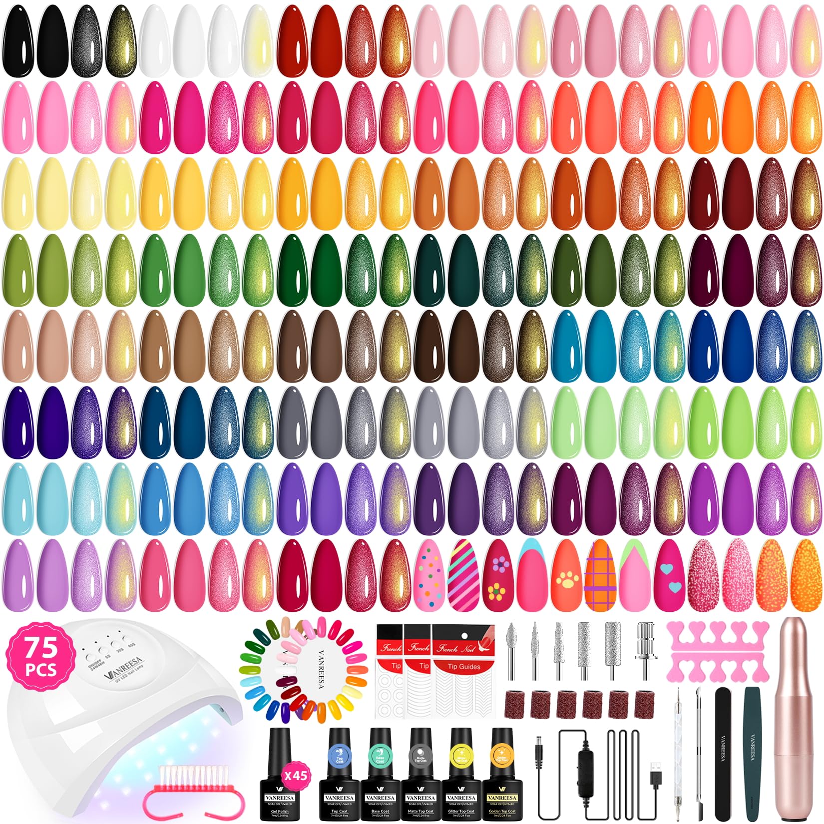 VANREESA gel nail kit UV light enabling fast at-home curing for glossy nails