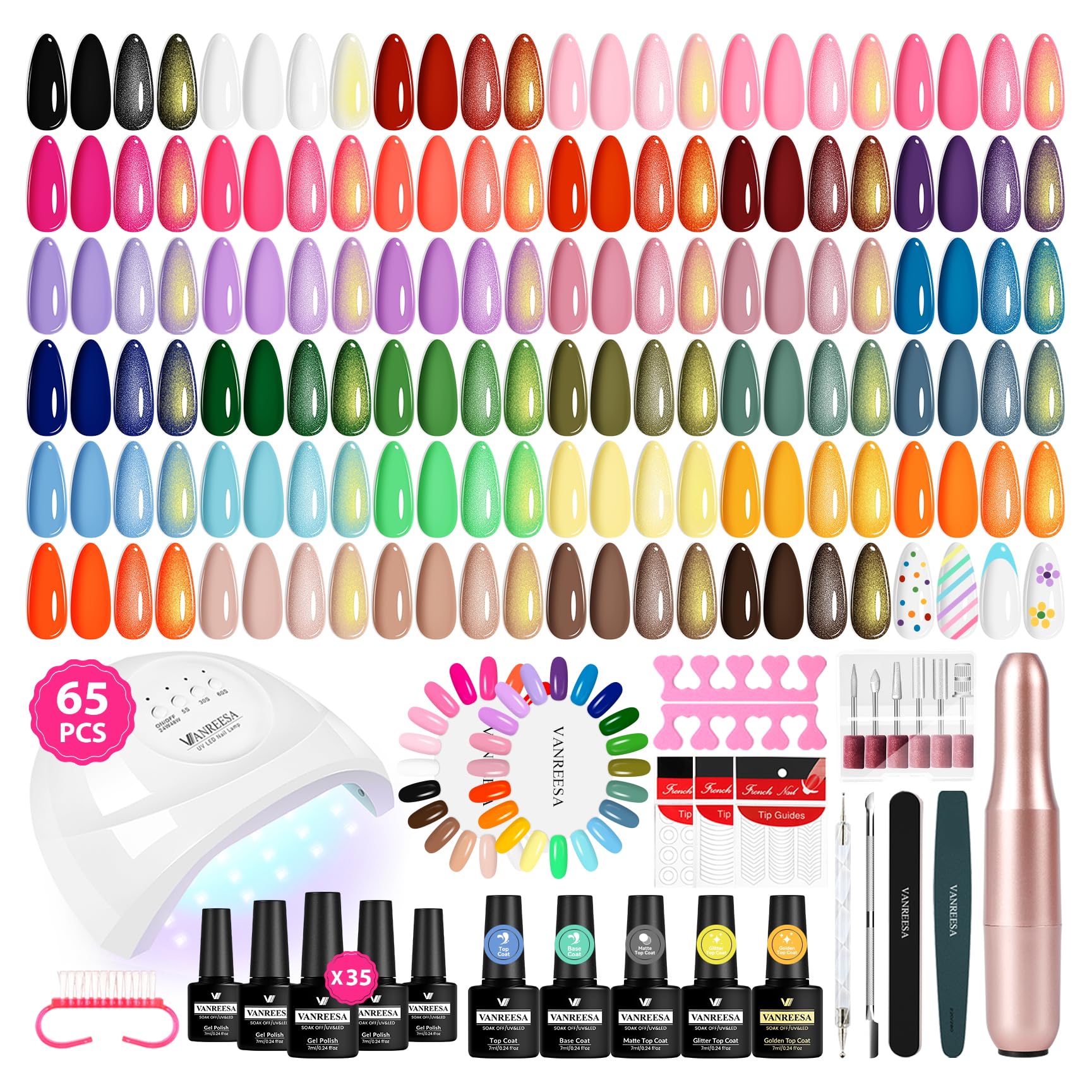 VANREESA gel nail polish collection with 35 colors for versatile at-home manicures.