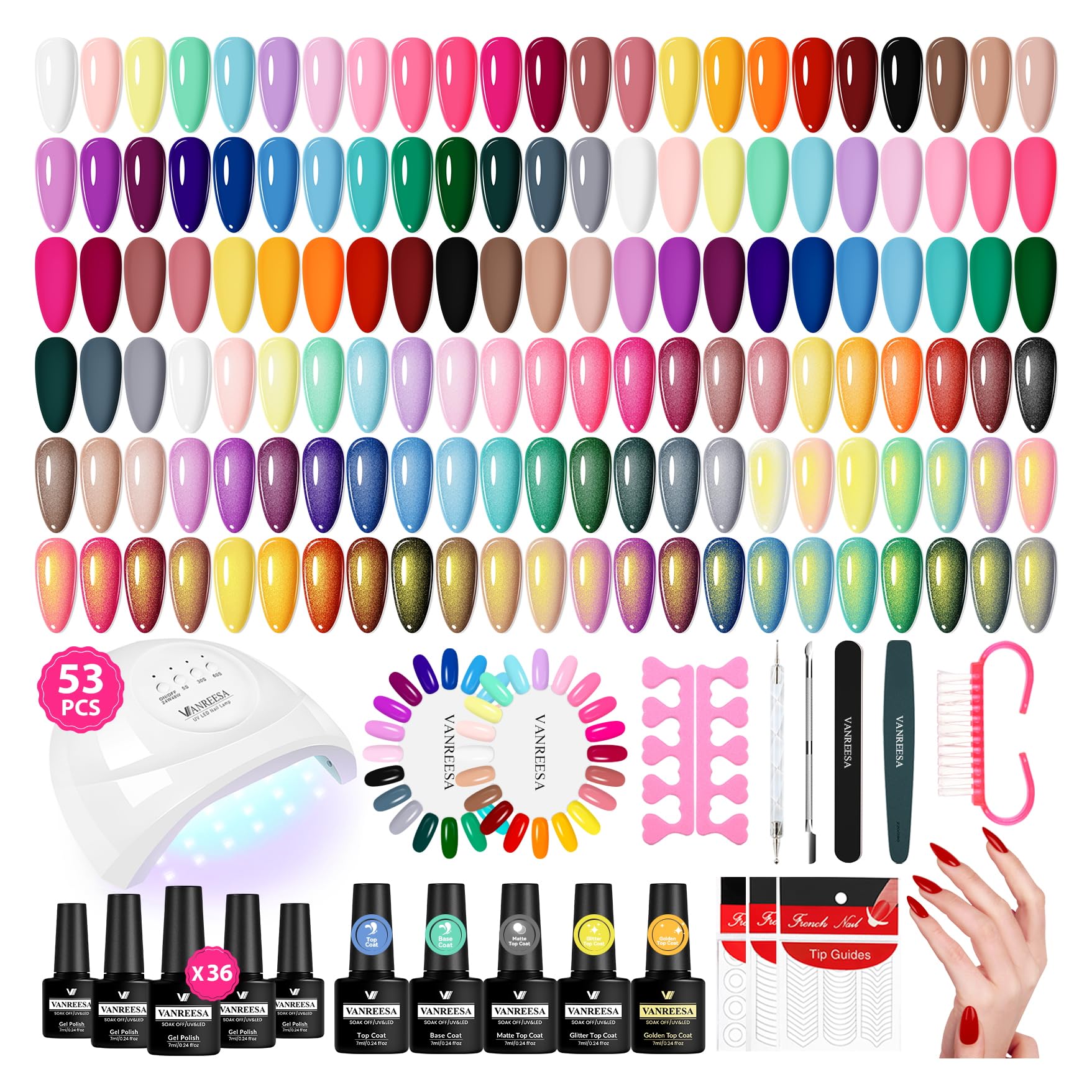 VANREESA gel nail polish kit UV-light front view for salon-quality at home