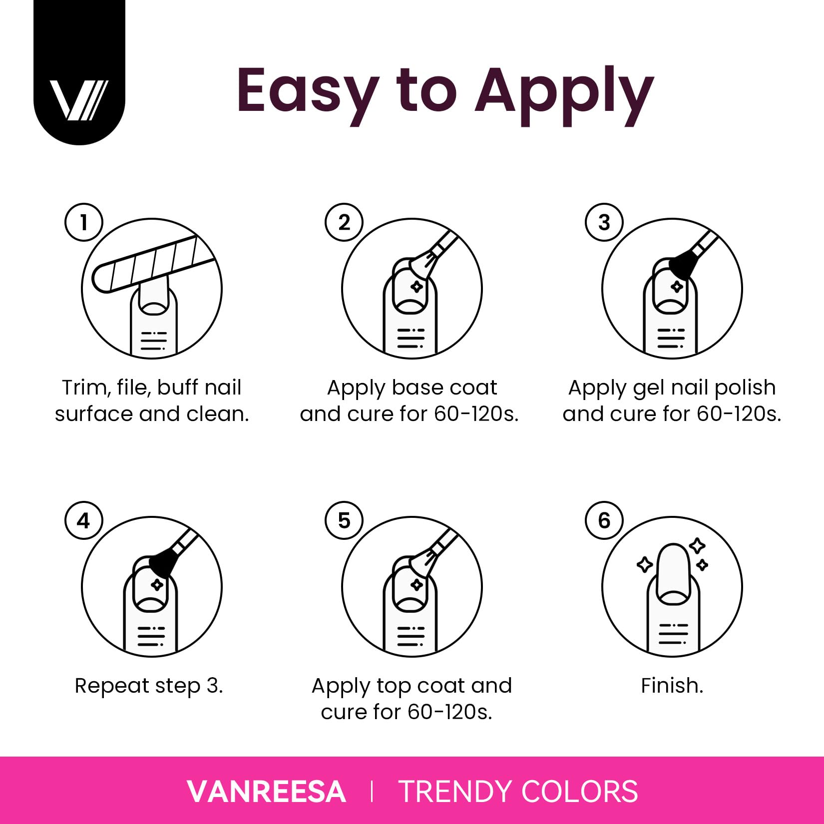 VANREESA glitter and matte top coats add texture and drama to nail art.