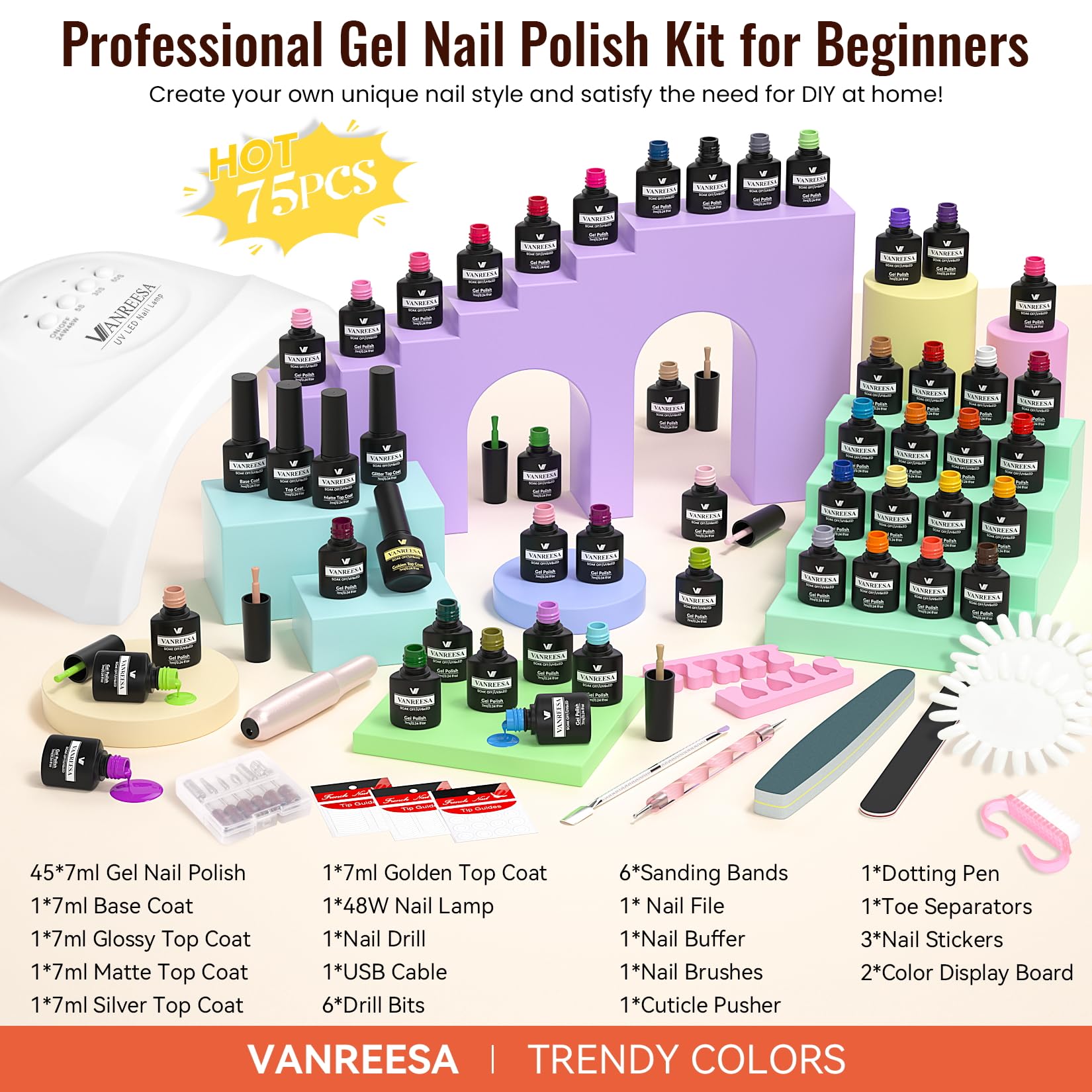 VANREESA golden top coat image offers luxe metallic accents for standout nails