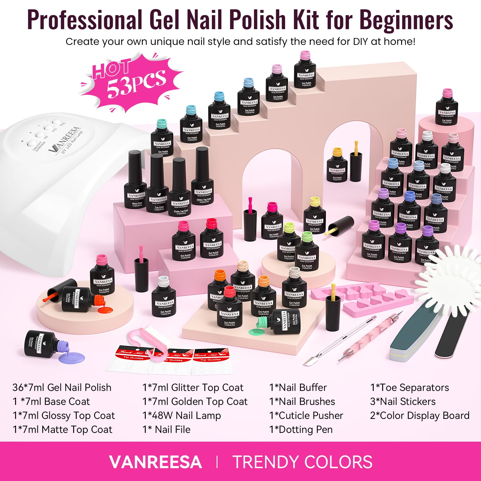 VANREESA manicure tools complete set supports precise prep for long-lasting manicures.