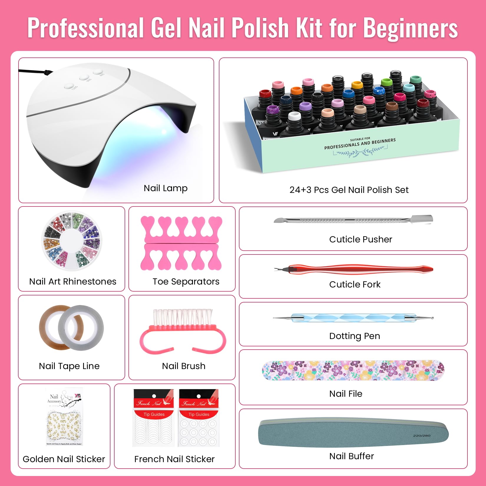 VANREESA manicure tools set helps precise prep, shaping, and cleanup.
