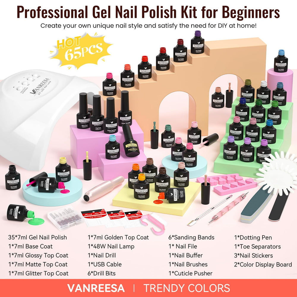 VANREESA salon-grade nails at home with complete kit and essentials.