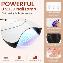 VANREESA UV/LED nail lamp with dual light and sensor for safe curing.