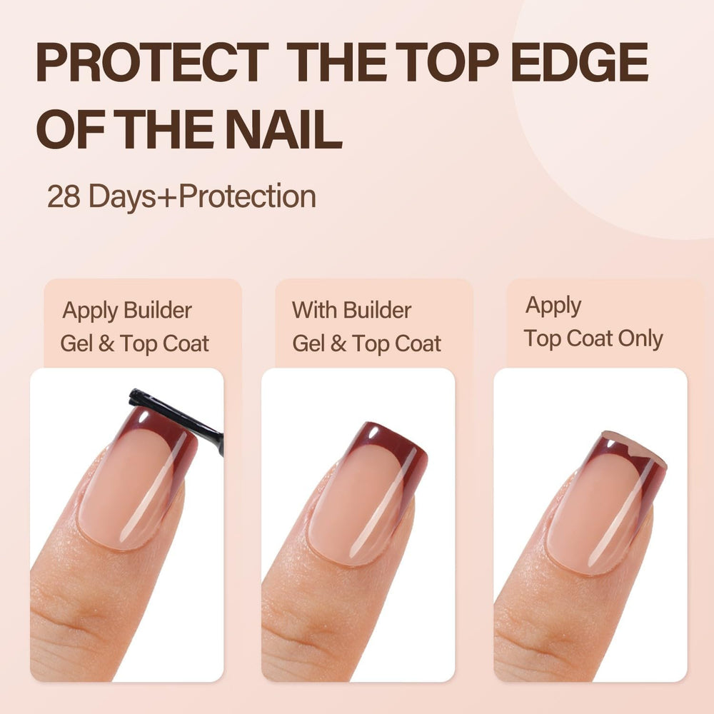 Vansiho fit nail-tip contour closeup; precise coverage from cuticle to free edge.