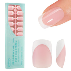 Vansiho French tip press-on nails set of 150pcs with short square tips for DIY nail art.