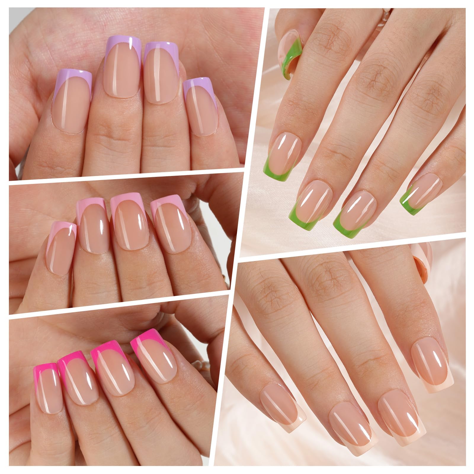 Vansiho soft gel nail tips closeup; flexible comfort for natural-looking nails.