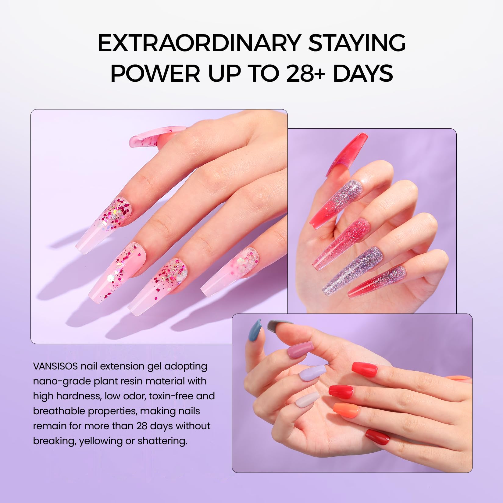 VANSISOS curved dual forms: 60pc for versatile nail extensions.