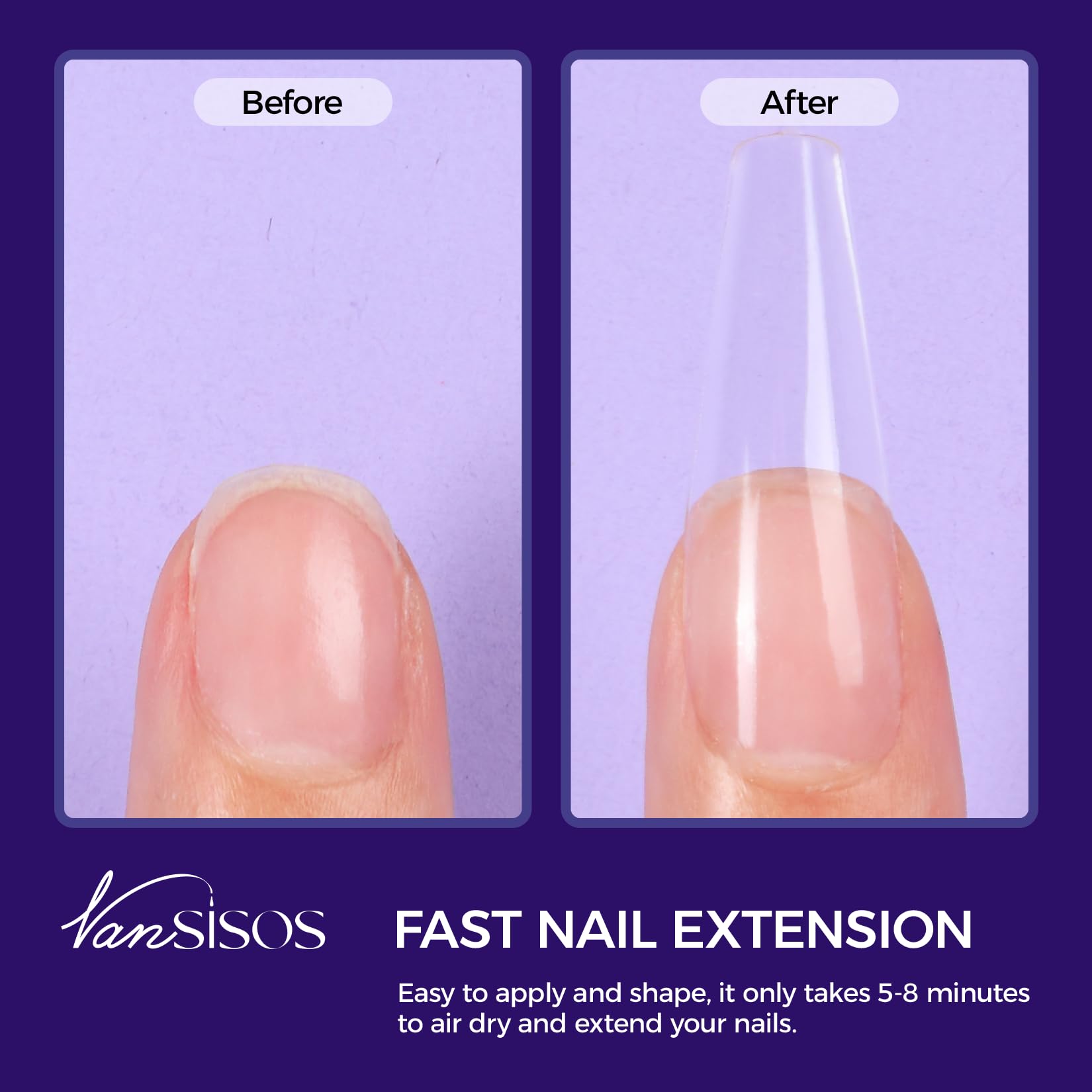 VANSISOS nail forms and essential tools for shaping nails.